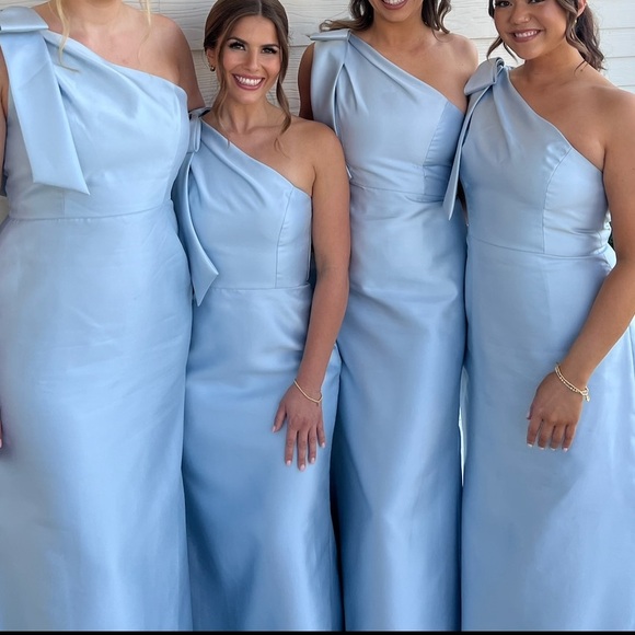 ALFRED SUNG Light Blue One-Shoulder Dress